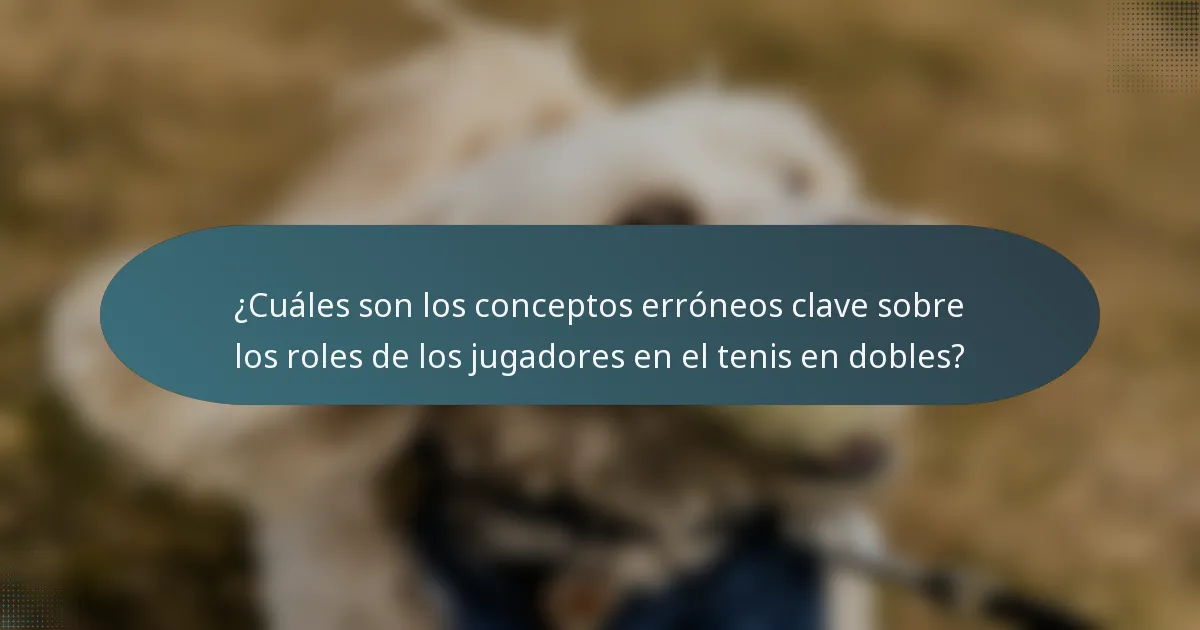 ¿Cuáles son los conceptos erróneos clave sobre los roles de los jugadores en el tenis en dobles?