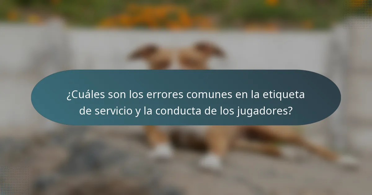 ¿Cuáles son los errores comunes en la etiqueta de servicio y la conducta de los jugadores?