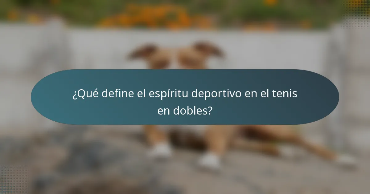 ¿Qué define el espíritu deportivo en el tenis en dobles?